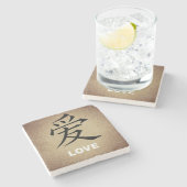 Chinees symbool voor onderzetter van liefdessteen (Zijkant)