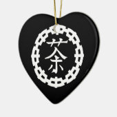 Chinees symbool voor thee, ik hou van thee! keramisch ornament (Links)