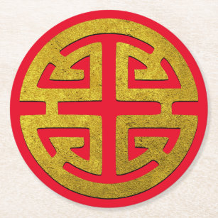 Chinees symbool voor voorspoed Uw achtergrond Ronde Kartonnen Onderzetter