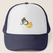 Chinees symbool voor zwarte en gouden tijger trucker pet (Voorkant)