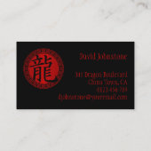 Chinees Symbooljaar van de Draak BRB Visitekaartje (Achterkant)