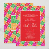 Chinees thema 50e of een verjaardagsfeestje kaart (Voorkant / Achterkant)