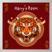 Chinees thema Tiger Editable Poster (Voorkant)