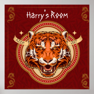 Chinees thema Tiger Editable Poster