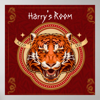 Chinees thema Tiger Editable Poster