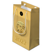 Chinees Tijgerjaar 2022 Elegant Monogram SGB Klein Cadeauzakje (Achterkant Gekanteld)