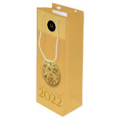 Chinees Tijgerjaar 2022 Elegant Monogram WGB Wijn Cadeautas (Voorkant Gekanteld)