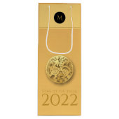Chinees Tijgerjaar 2022 Elegant Monogram WGB Wijn Cadeautas (Voorkant)