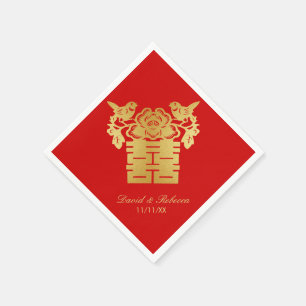 Chinees Tortelduifjes Dubbel gelukssymbool Servetten