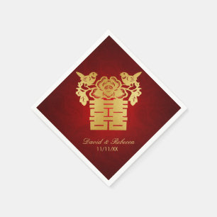 Chinees Tortelduifjes Dubbel gelukssymbool Servetten