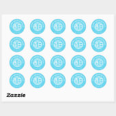 Chinees traditioneel Baby 100 dagen 百 (blauw) Ronde Sticker (Vel)