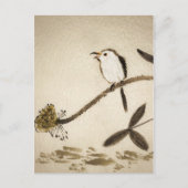 Chinees traditioneel inktschilderij met vogels briefkaart (Voorkant)