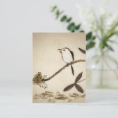 Chinees traditioneel inktschilderij met vogels briefkaart (Staand voorkant)