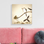 Chinees traditioneel inktschilderij met vogels canvas afdruk (Insitu (Woonkamer))