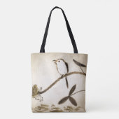 Chinees traditioneel inktschilderij met vogels tote bag (Achterkant)