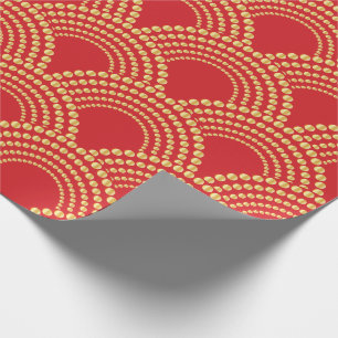 Chinees traditioneel rood- en goudversier cadeaupapier