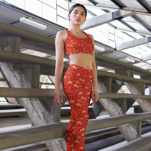 Chinees traditioneel Zodiab-teken konijnenpatroon Leggings