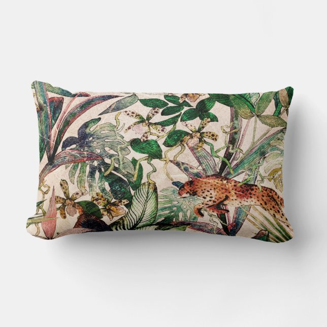  Chinees tropisch Oerwoud Lumbar Pillow Kussen (Voorkant)
