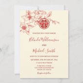 Chinees tweetalig | Magnolia Cream Chinese bruilof Kaart (Voorkant)