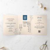 Chinees tweetalig minimaal verlof bruiloft uitnodi drieluik programma (Binnen)