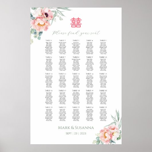 Chinees twitteringbord voor tweeduizende gasten poster (Voorkant)