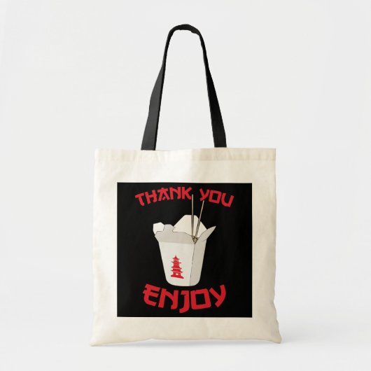 Chinees Uitlevervoedsel Dank je wel Doos Aziatisch Tote Bag (Voorkant)