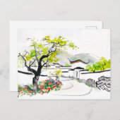 Chinees Uitzicht met traditionele tempel Briefkaart (Voorkant / Achterkant)