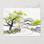 Chinees Uitzicht met traditionele tempel Briefkaart (Voorkant)
