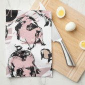 Chinees Varkenjaar dierlijk origineel monogram keu Theedoek (Quarter Fold)