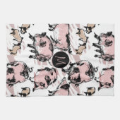 Chinees Varkenjaar dierlijk origineel monogram keu Theedoek (Horizontaal)