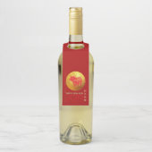 Chinees Varkenshaar Red Gold Papercut Bottle label (Op fles)