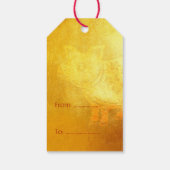 Chinees Varkenshaar Red Gold Papercut Gift label Cadeaulabel (Achterkant)