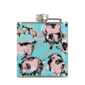 Chinees Varkenshyjaar Oorspronkelijke monogram Bla Heupfles (Achterkant)