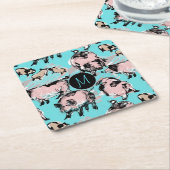 Chinees varkensjaar 2019 Oorspronkelijk Monogram B Kartonnen Onderzetters (Schuin)