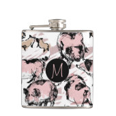 Chinees varkensjaar 2019 oorspronkelijke monogram  heupfles (Voorkant)