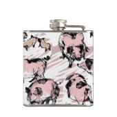 Chinees varkensjaar 2019 oorspronkelijke monogram  heupfles (Achterkant)