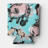 Chinees varkensjaar 2019 origineel Monogram blauw  Blikjeskoeler (Voorkant)