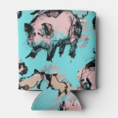 Chinees varkensjaar 2019 origineel Monogram blauw  Blikjeskoeler (Achterkant)