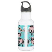 Chinees varkensjaar 2019 origineel monogram blauw  waterfles  (Achterkant)