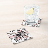 Chinees varkensjaar 2019 origineel Monogram vierka Kartonnen Onderzetters (Insitu)