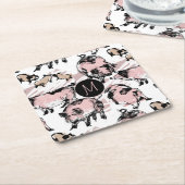 Chinees varkensjaar 2019 origineel Monogram vierka Kartonnen Onderzetters (Schuin)