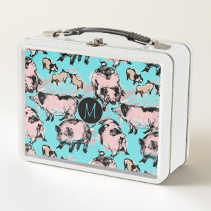 Chinees varkensjaar 2019 Originele Monogram Blauwe