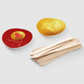 Chinees varkensjaar Rode goudpapercut Handwaaier (Niet-gemonteerd)