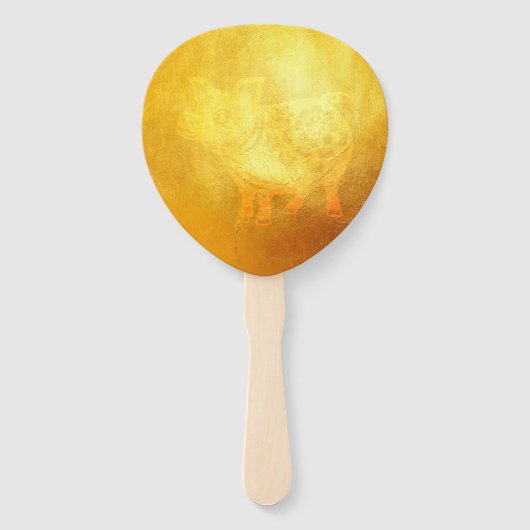 Chinees varkensjaar Rode goudpapercut Handwaaier (Achterkant)