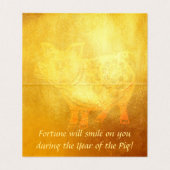 Chinees Varkensjaar Rode Papercut Gouden Tent 25 K Kaart (Binnenkant ongevouwen)