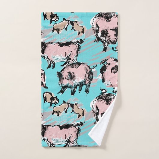 Chinees Varkensjaar Verjaardag Originele tekening  Bad Handdoek (Handdoek)