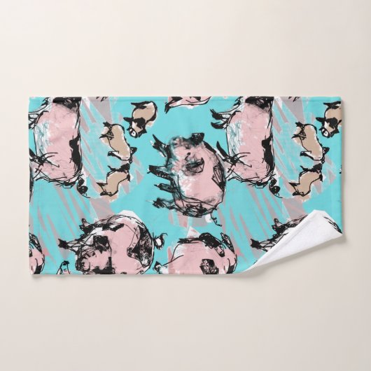 Chinees Varkensjaar Verjaardag Originele tekening  Bad Handdoek (Handdoek)