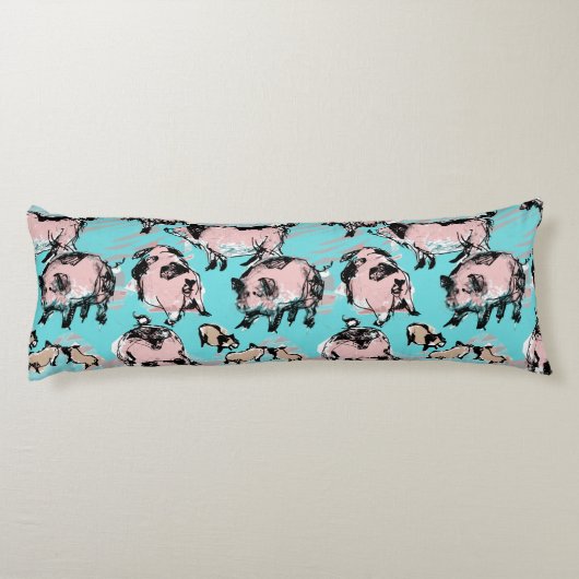 Chinees Varkenspad Birthday Oorspronkelijke tekeni Lichaamskussen (Achterkant)