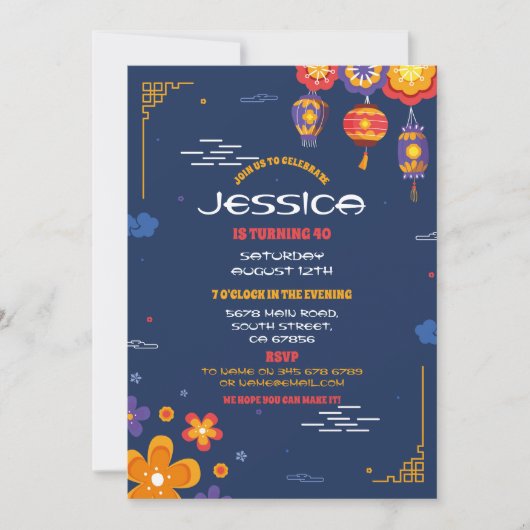 Chinees verjaardagsfeestrestaurant Take Away Asian Kaart (Voorkant)