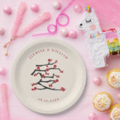 Chinees Verloving van de Rode Cherry Blossom Papieren Bordje (Feest)